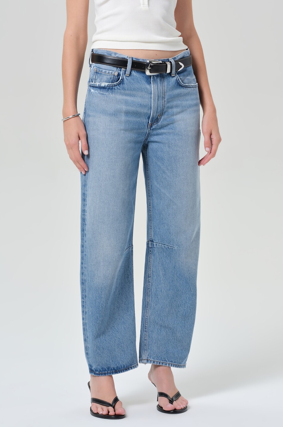 CITIZENS OF HUMANITY Barrel-Leg-Jeans im Used-Look Miro Long Relaxed Cupid Damen HELLBLAU 4
