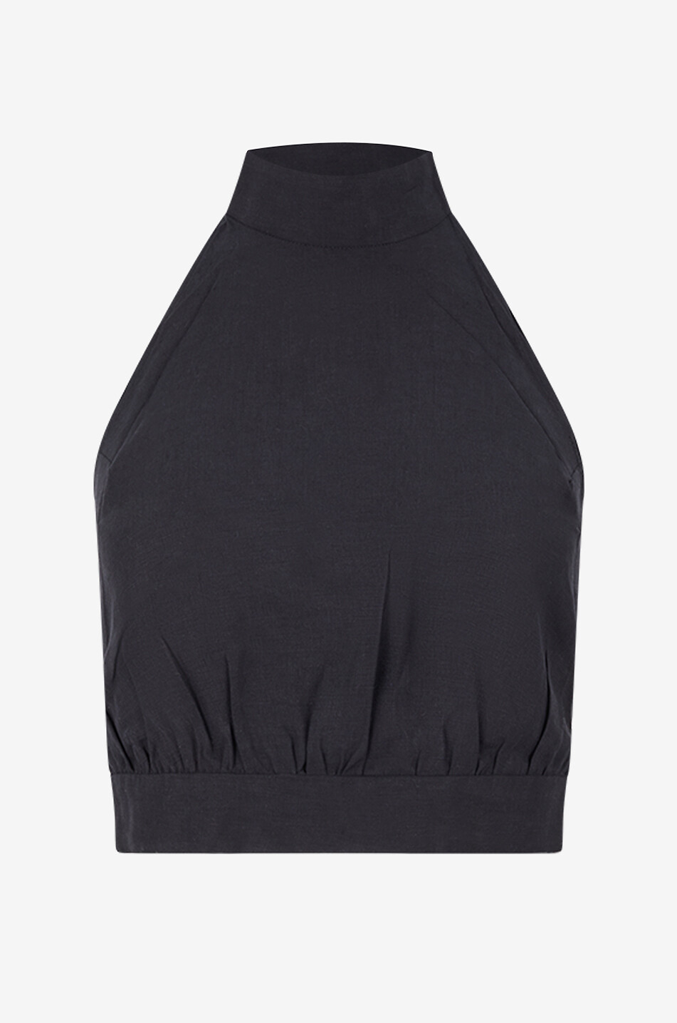 ARKITAIP Top dos nu à col montant en lin Ronja Femme NOIR 2