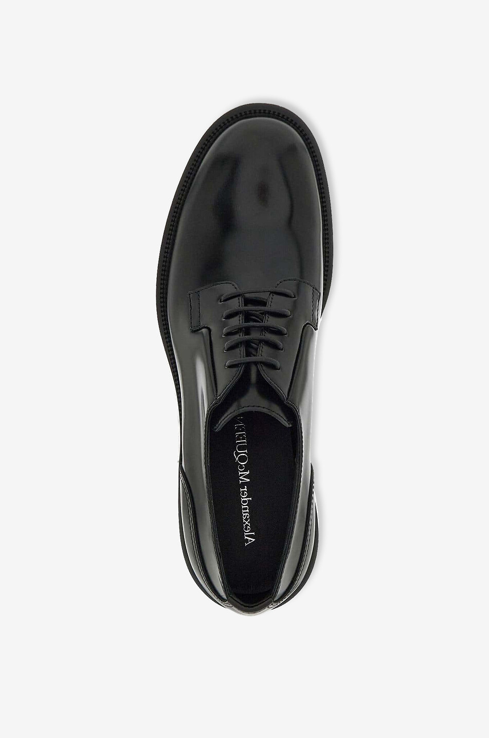 ALEXANDER McQUEEN Chaussures à lacets en cuir brillant Float Homme NOIR 4