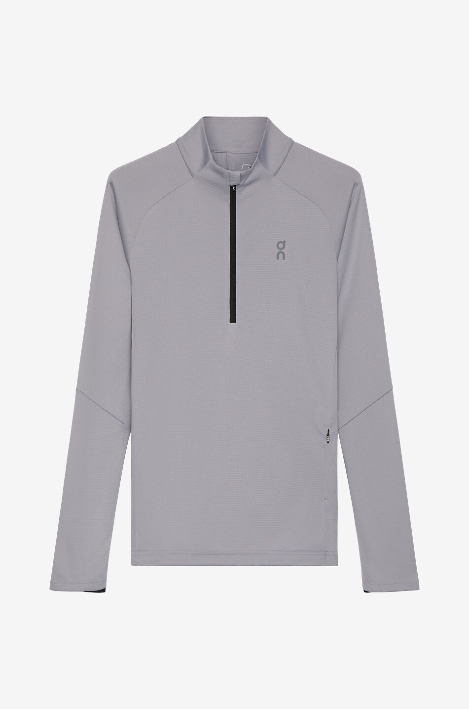 ON Fitted zip-up mock-neck running top Women MEDIUM GREY 1