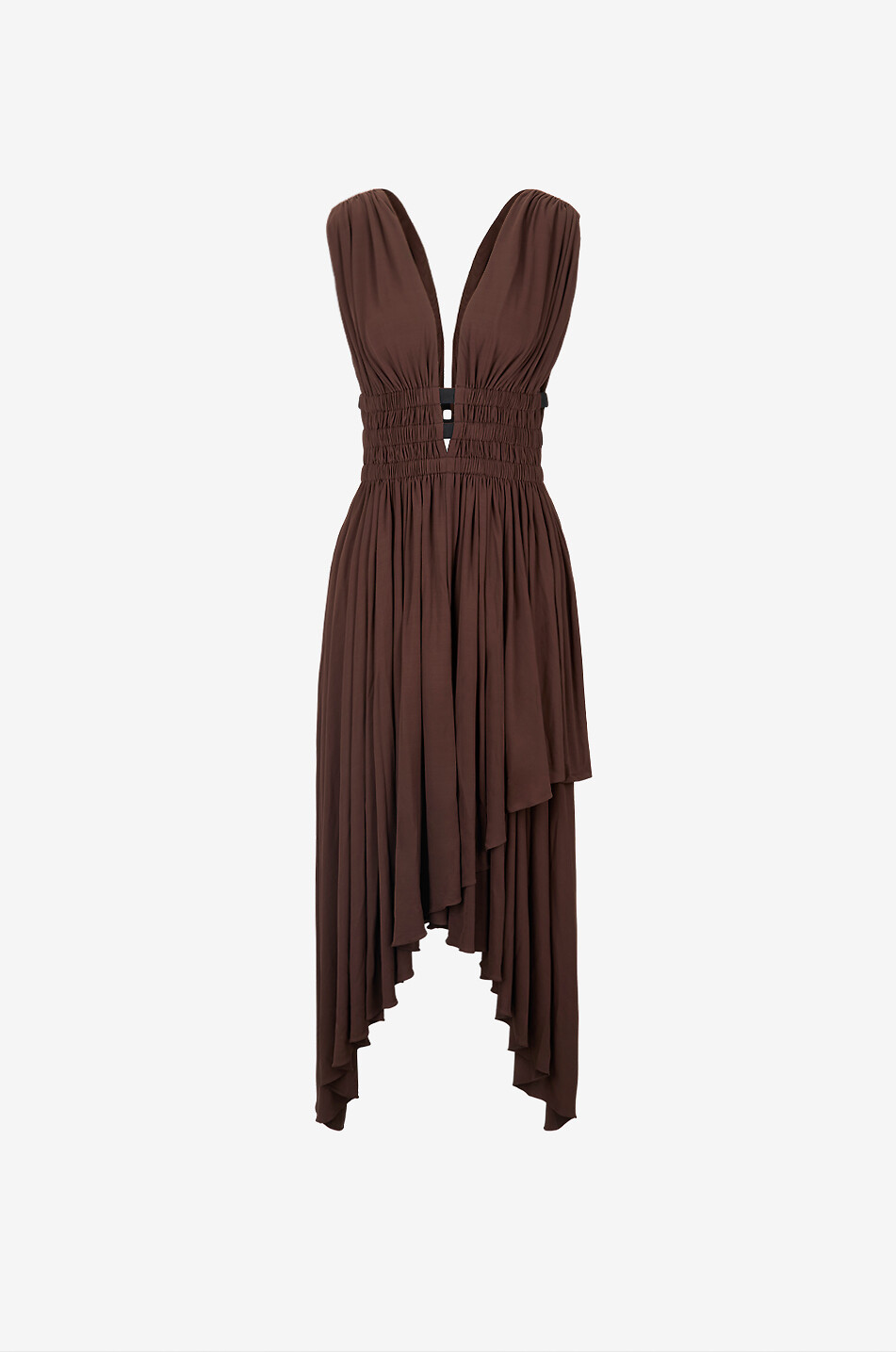 Robe midi à col V en viscose Deesse