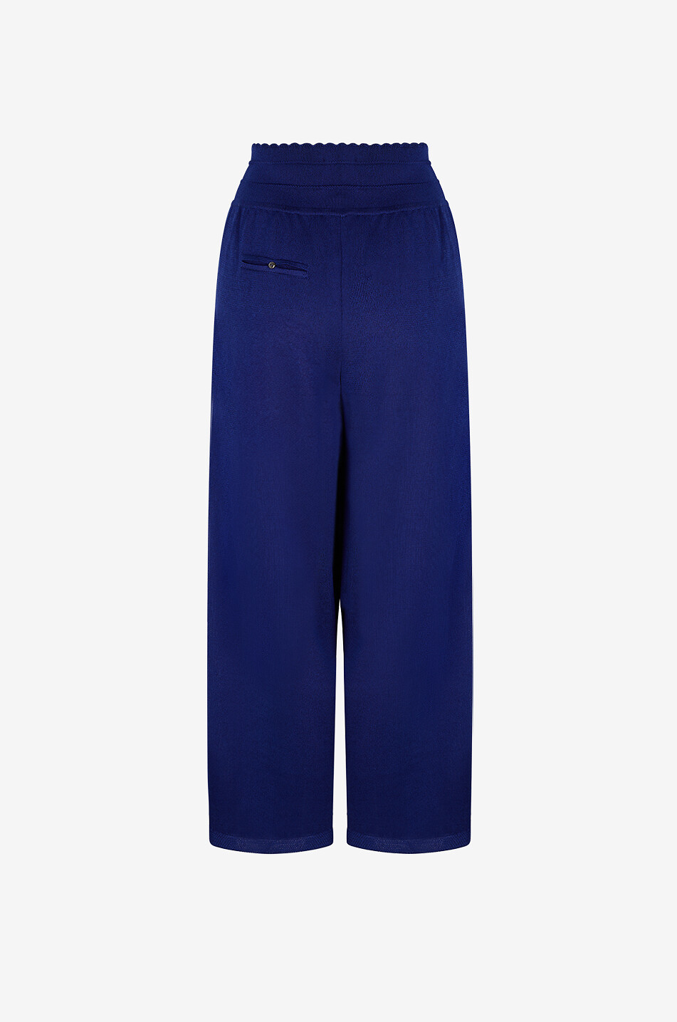 MOLLI Pantalon large à taille élastiquée en maille Ciao Femme BLEU FONCE 2