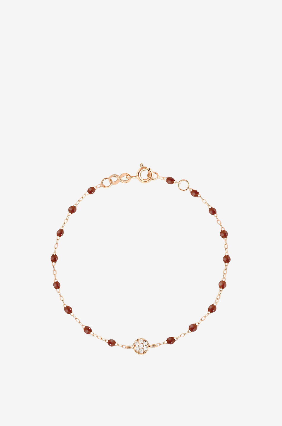 GIGI CLOZEAU Puce Moka pink gold and resin bracelet with diamonds - 17cm Women BROWN 1