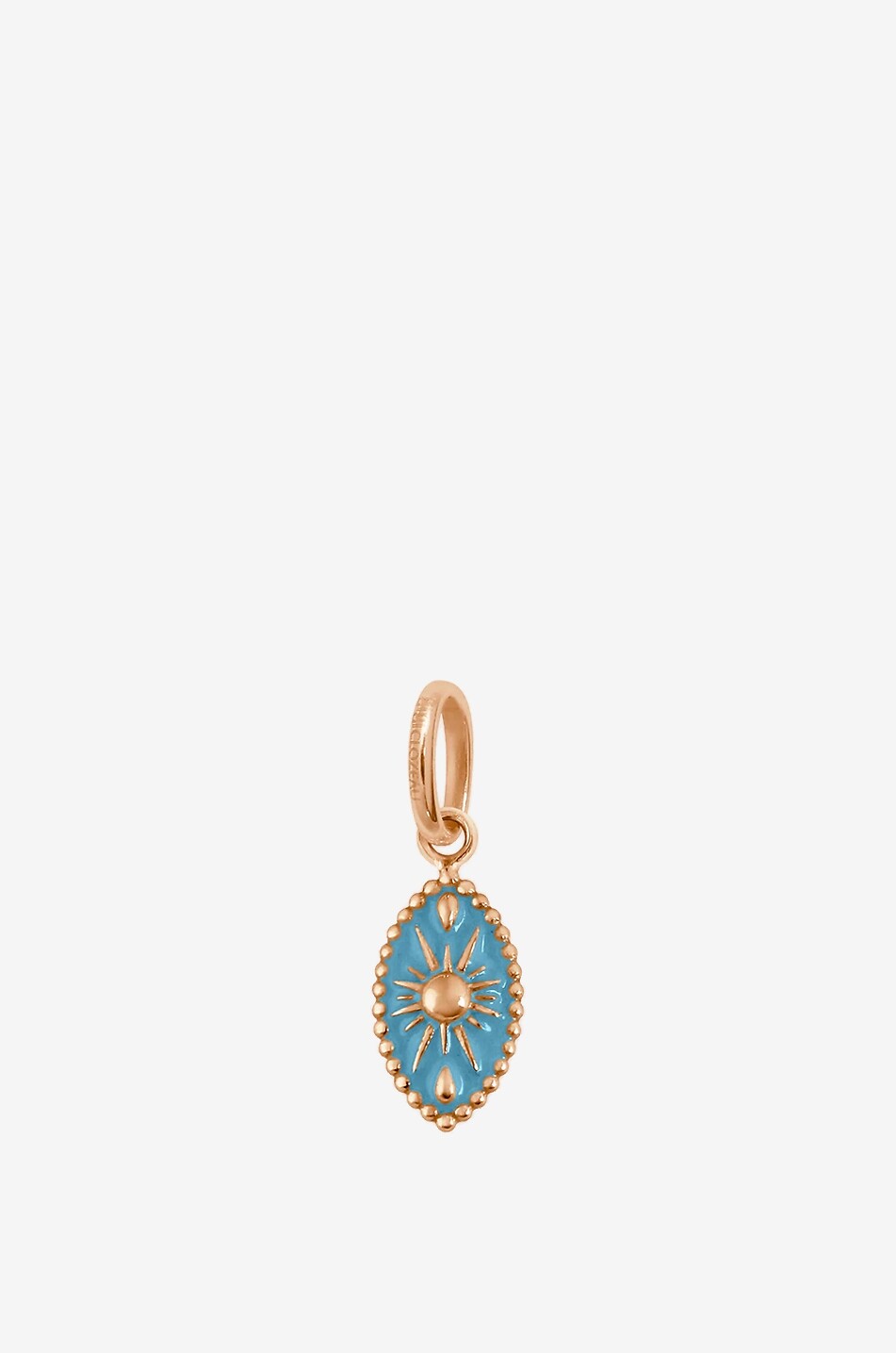 Emaillierter Anhänger aus Roségold Karma Turquoise