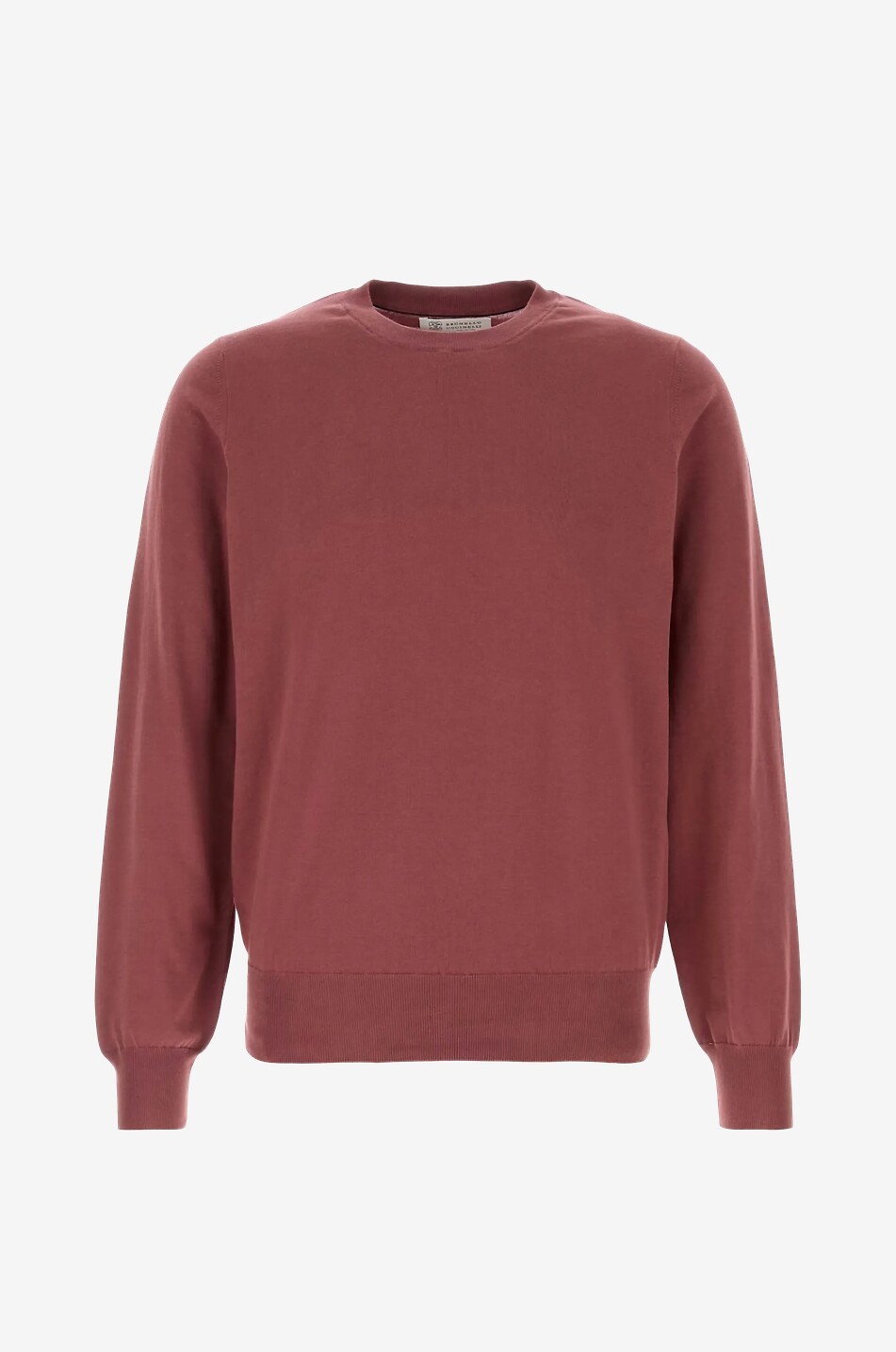 BRUNELLO CUCINELLI Taillierter Pullover mit Rundhalsausschnitt aus Baumwolle Herren ROT 1