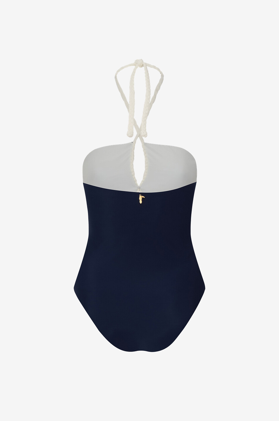 JUAN DE DIOS Saint Tropez halter-neck swimsuit with cut-out Women DARK BLUE 4