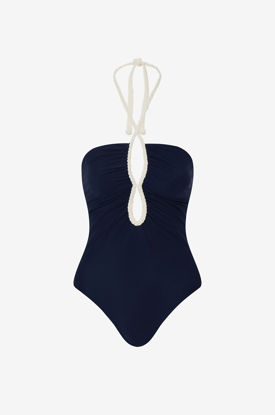 JUAN DE DIOS Saint Tropez halter-neck swimsuit with cut-out Women DARK BLUE 2