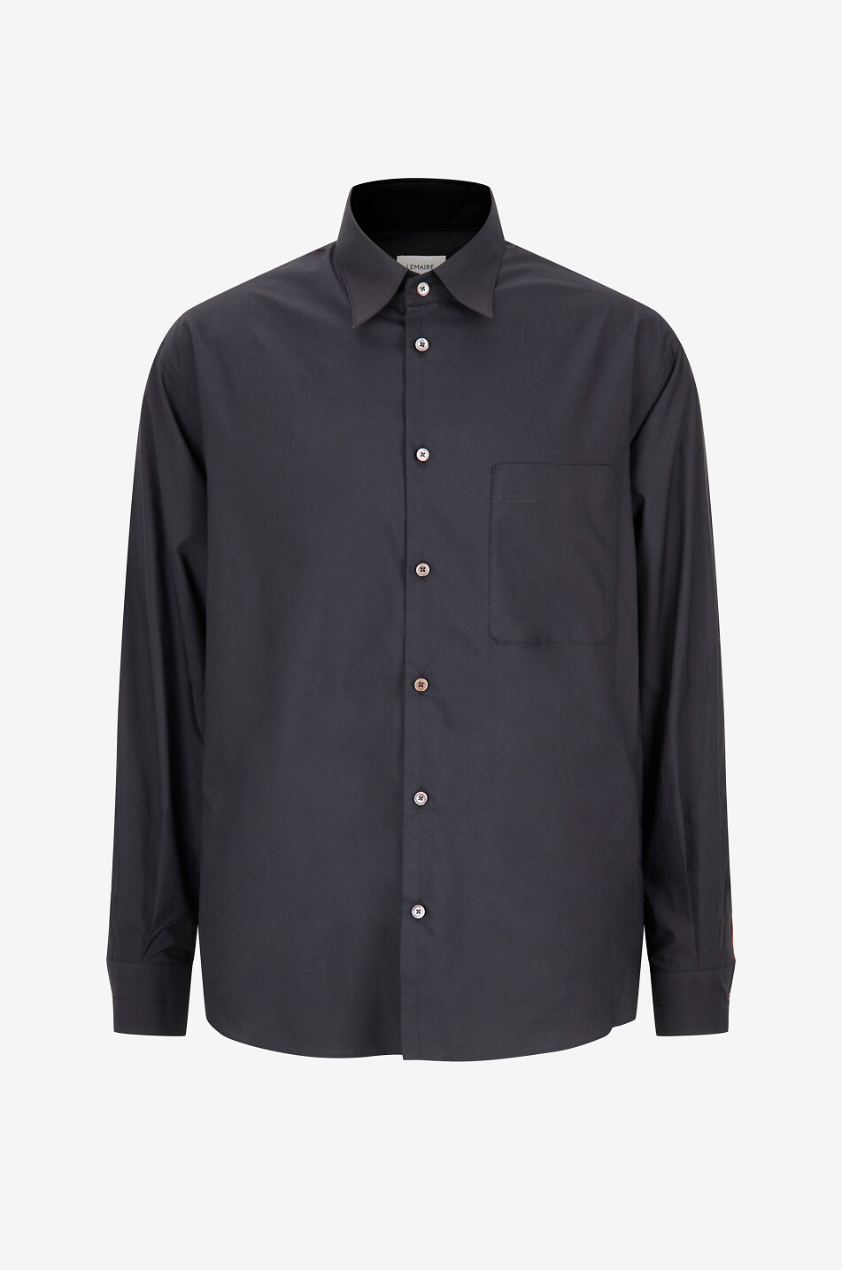 LEMAIRE Chemise classique en coton et soie popeline Homme NOIR 1