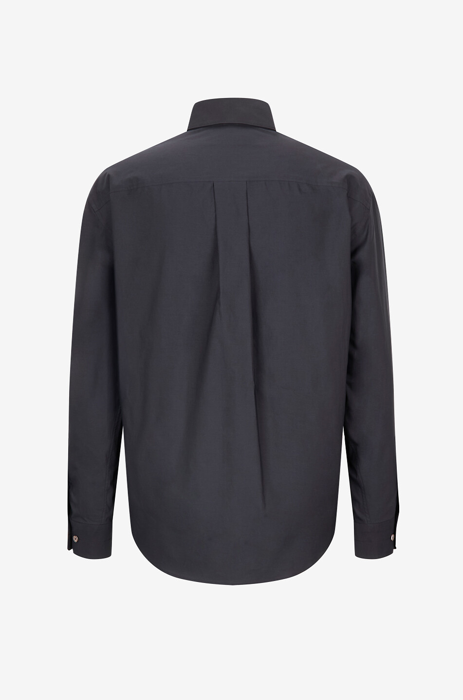 LEMAIRE Chemise classique en coton et soie popeline Homme NOIR 2