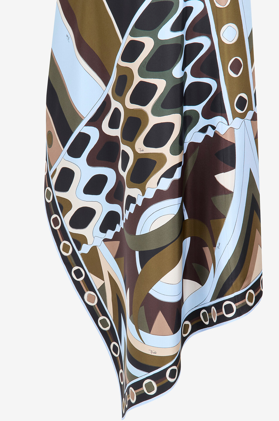 PUCCI Occhi asymmetric geometric silk twill skirt Women MULTI COLOURED 3