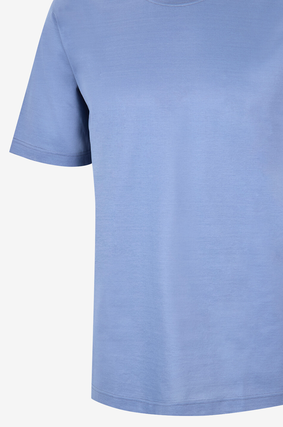 GRAN SASSO Short-sleeved round-neck cotton jersey T-shirt Men MEDIUM BLUE 3