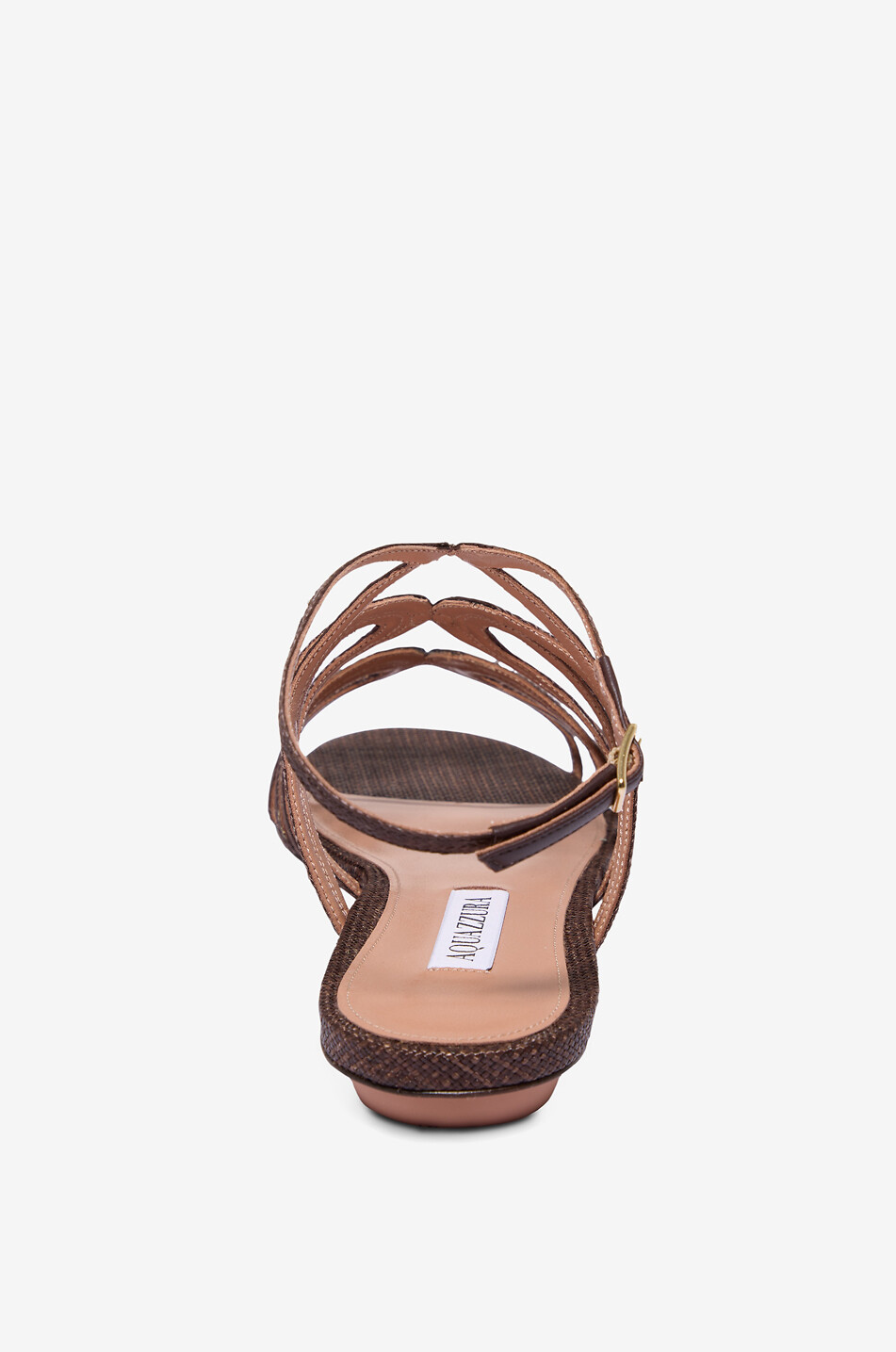 AQUAZZURA Serenade raffia flat sandals Women DARK BROWN 3