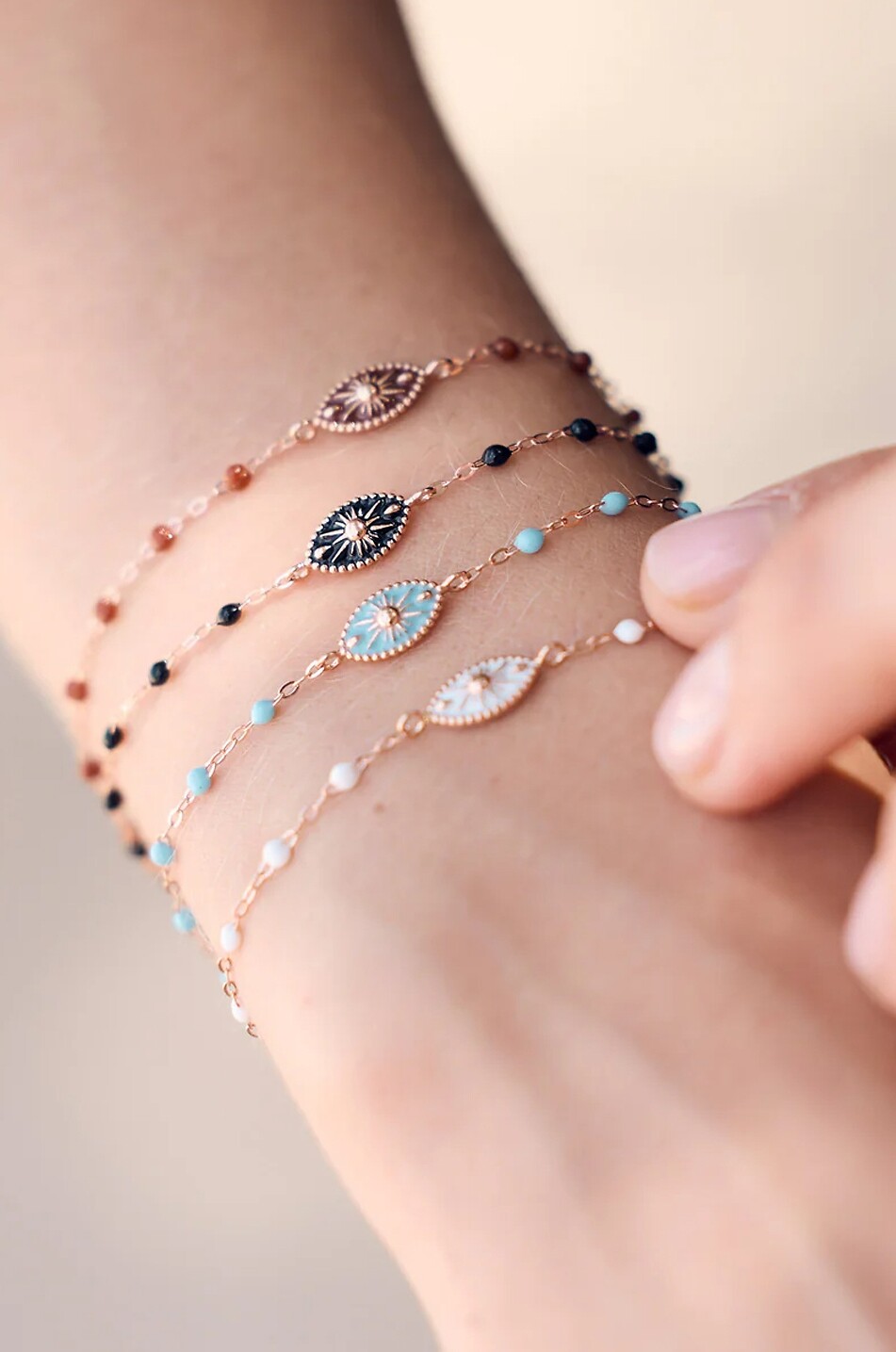 GIGI CLOZEAU Armband aus Roségold und Harz Karma Turquoise - 17cm Damen HELLBLAU 2