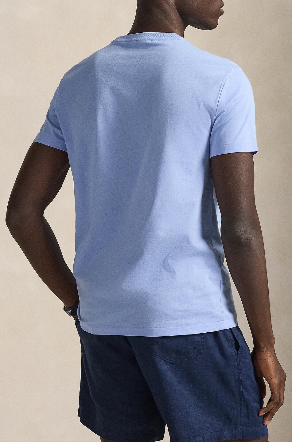 POLO RALPH LAUREN T-shirt en jersey à col rond Pony Custom Slim Fit Homme BLEU MOYEN 3