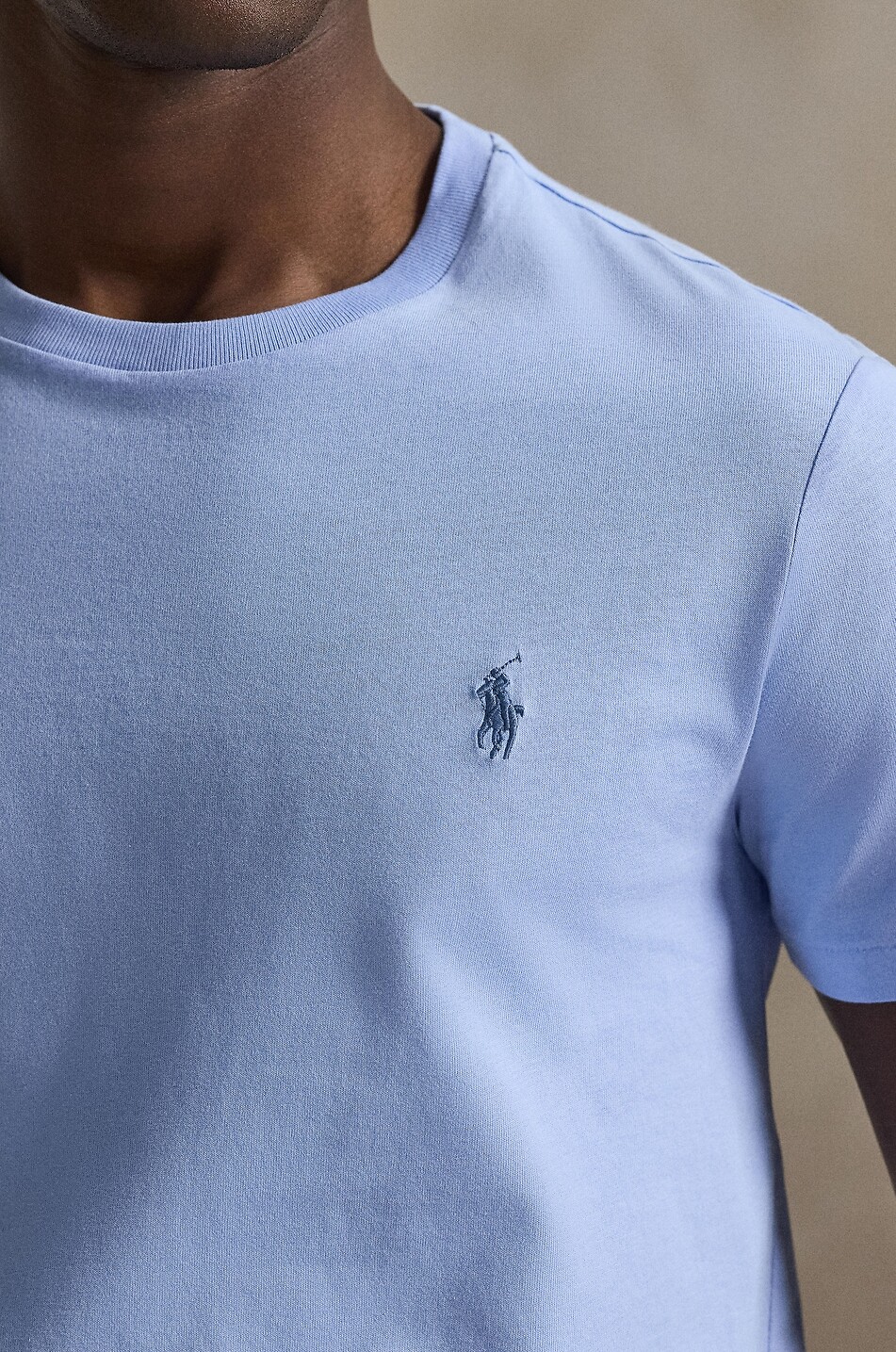 POLO RALPH LAUREN T-shirt en jersey à col rond Pony Custom Slim Fit Homme BLEU MOYEN 4