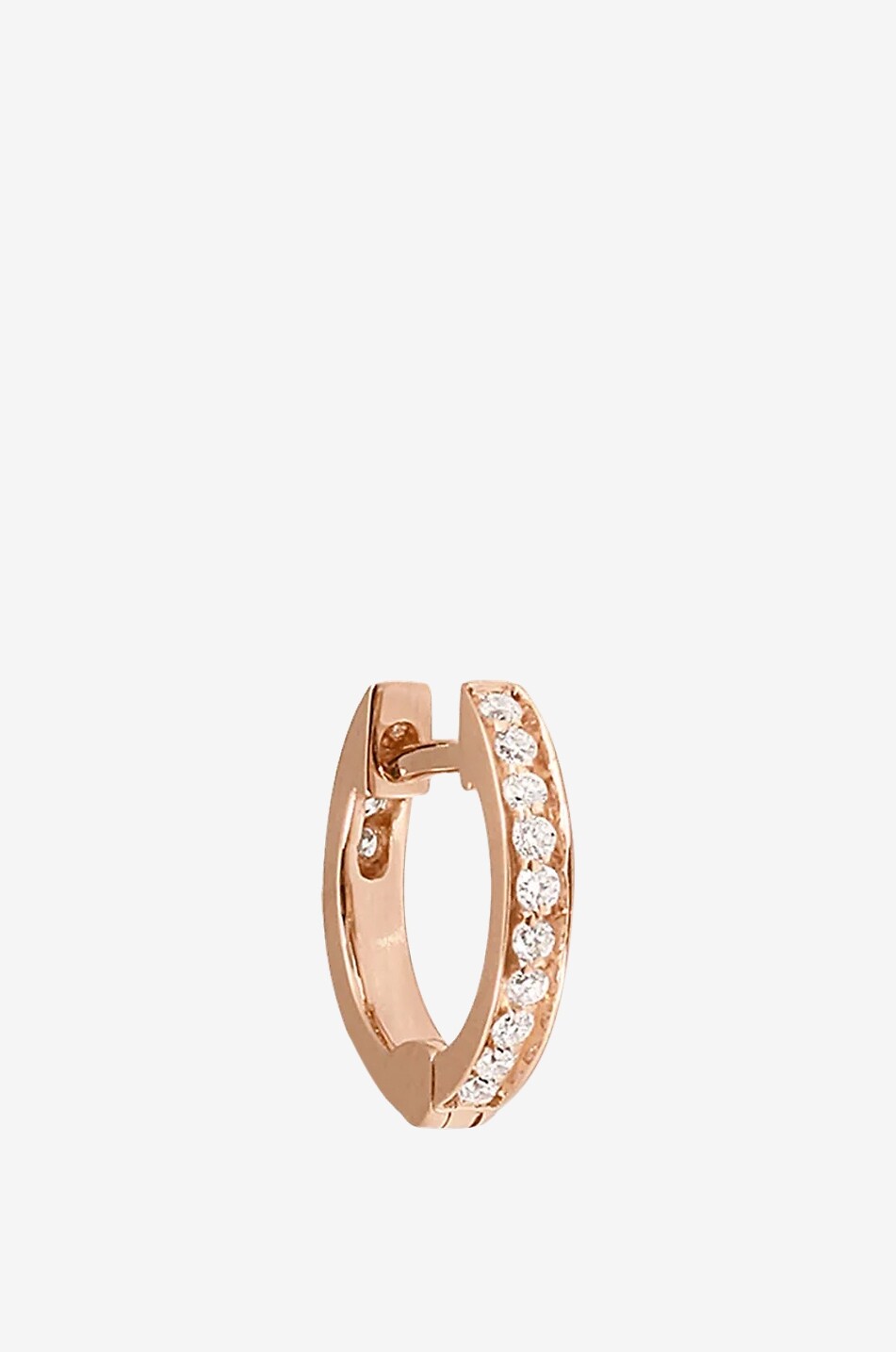 Officiel pink gold hoop earring with diamonds