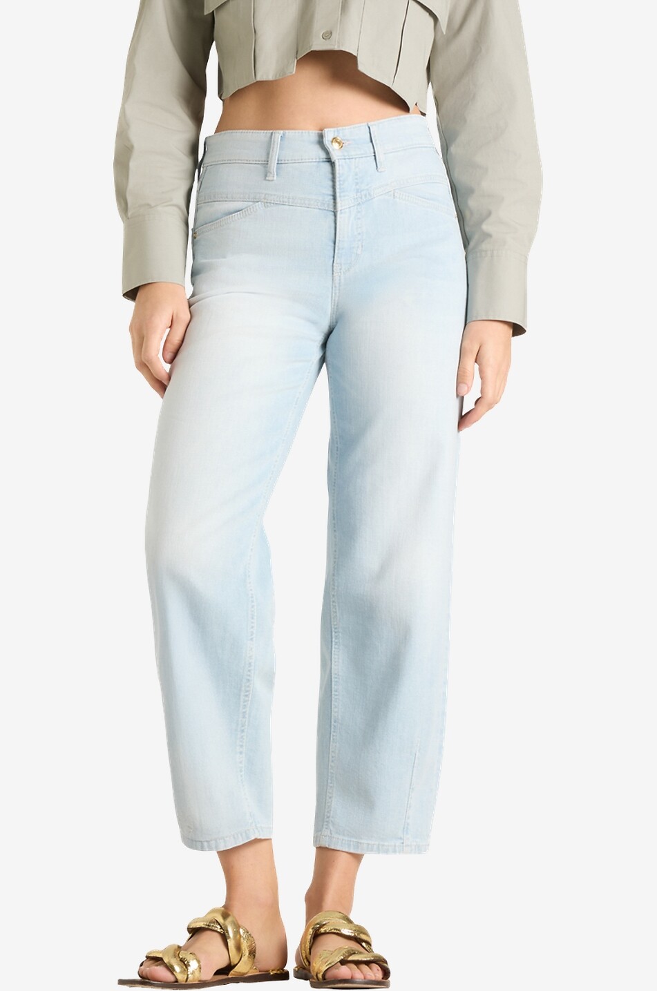 CAMBIO Elin light-washed cropped barrel leg jeans Women LIGHT BLUE 3