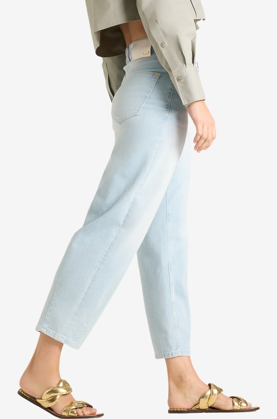 CAMBIO Elin light-washed cropped barrel leg jeans Women LIGHT BLUE 6