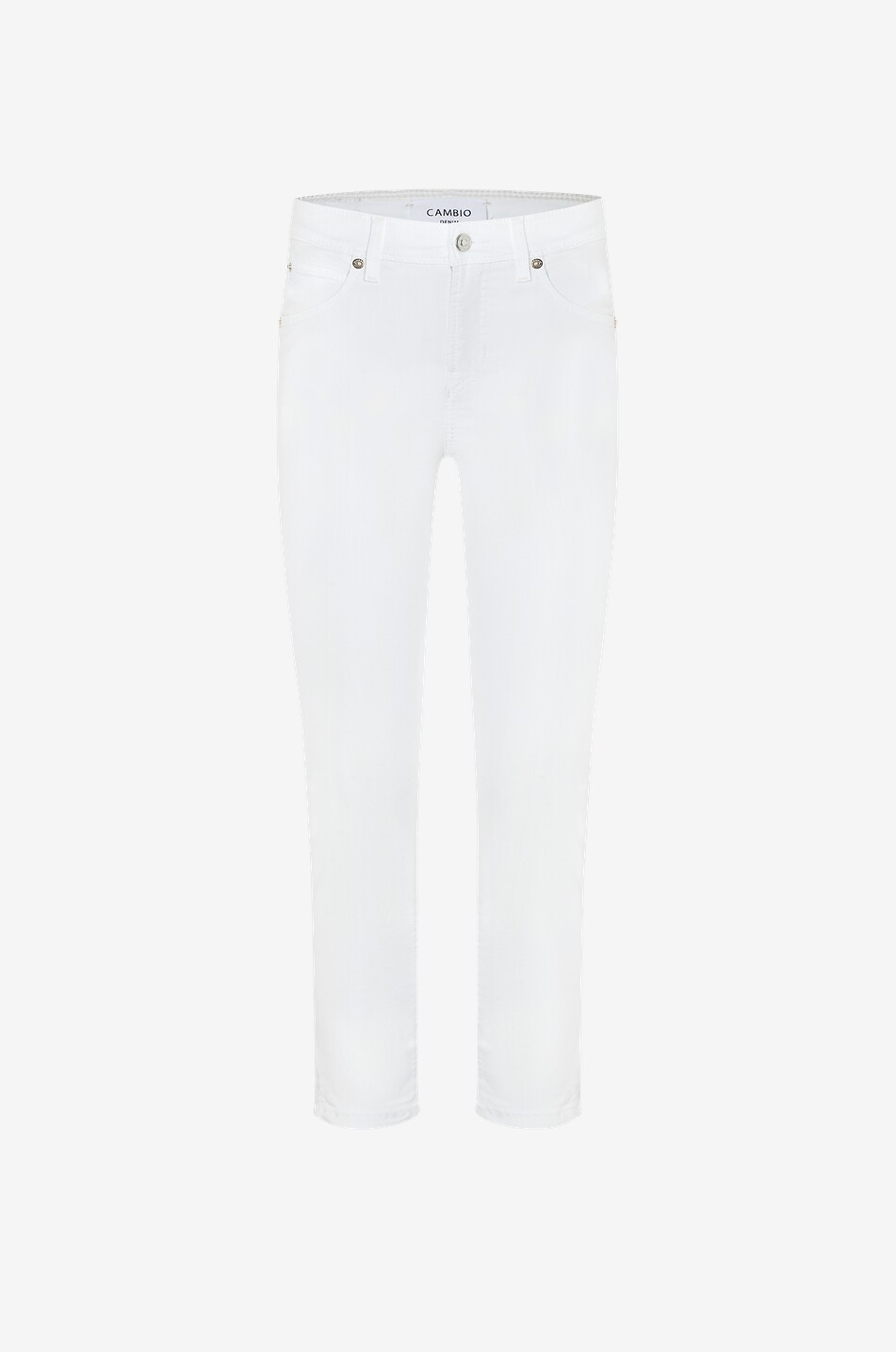 CAMBIO Jean slim raccourci en coton Piper Short Optical White Femme BLANC 1