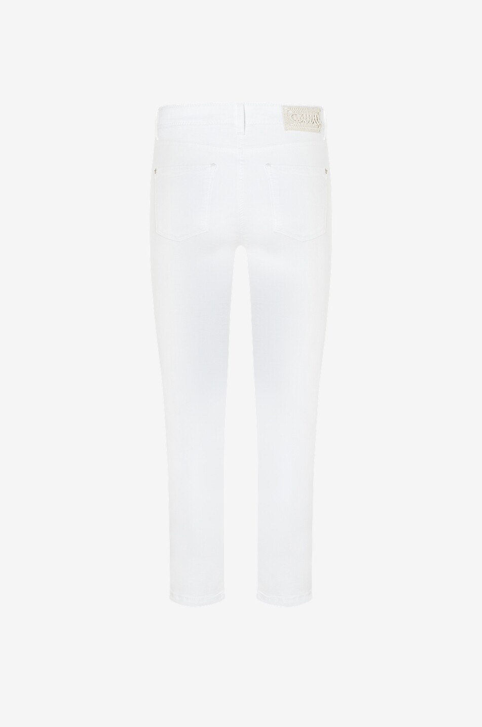 CAMBIO Jean slim raccourci en coton Piper Short Optical White Femme BLANC 2