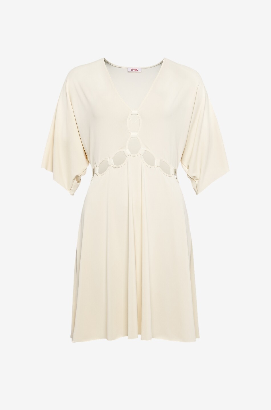 Robe courte évasée à col V Connection - ERES - BLANC CASSE - Bongénie