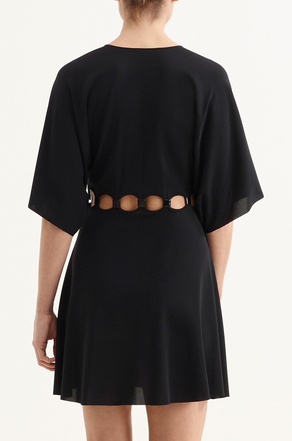 ERES Connection V-neck flared short dress Women BLACK 5