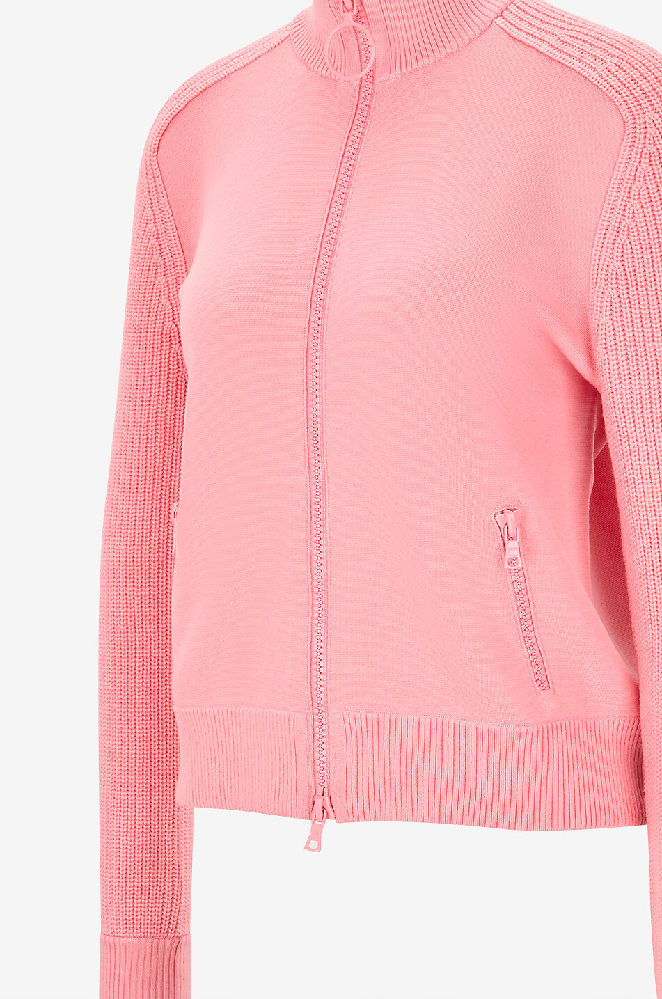 AKRIS PUNTO Cardigan à col montant en laine vierge mélangée Femme ROSE CLAIR 3