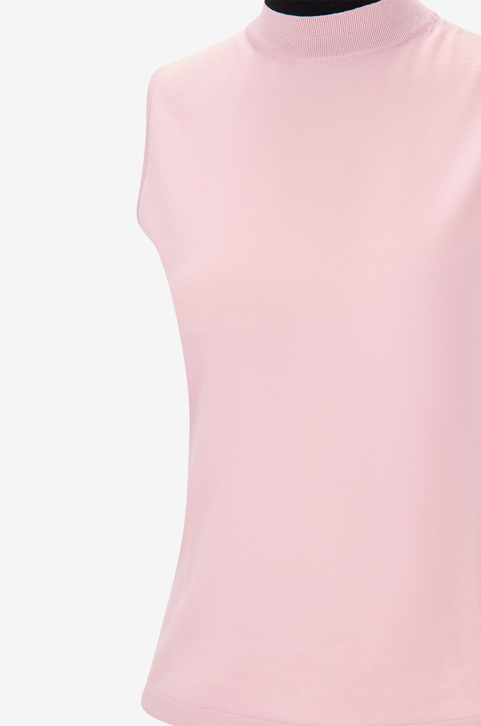 AKRIS PUNTO Pull sans manches à col montant en laine vierge Femme ROSE 3