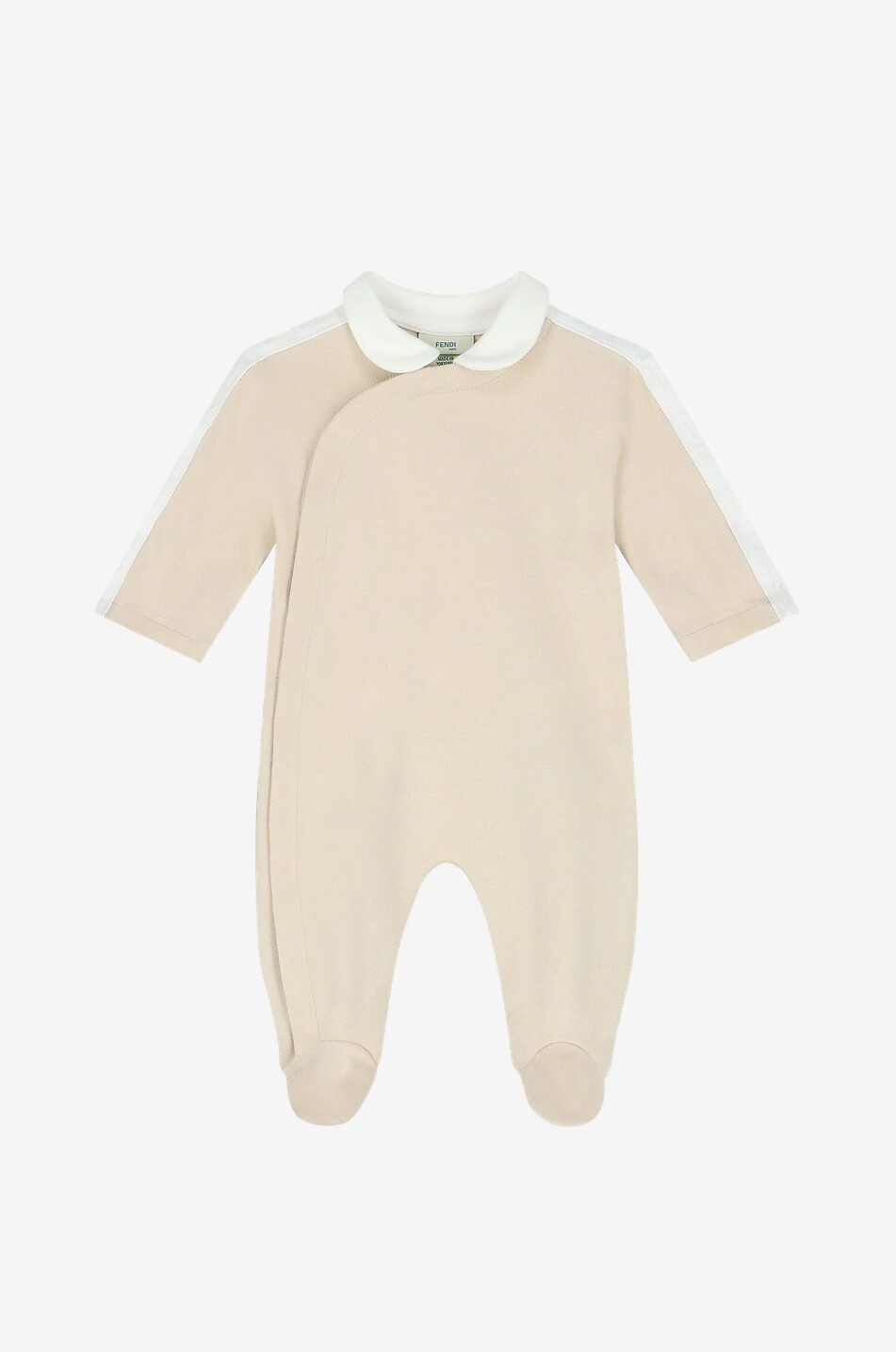 FENDI Baby cotton set all-in-one bib and bonnet Baby Light beige 3