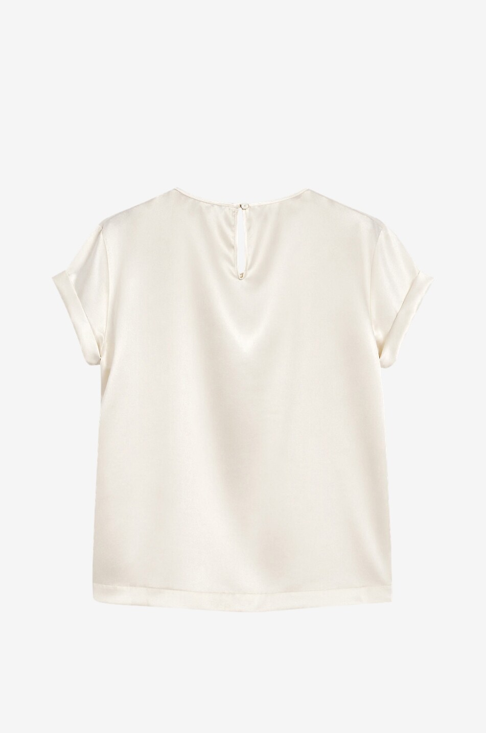 BRUNELLO CUCINELLI Monile embroidered silk T-shirt Women EGGSHELL 2