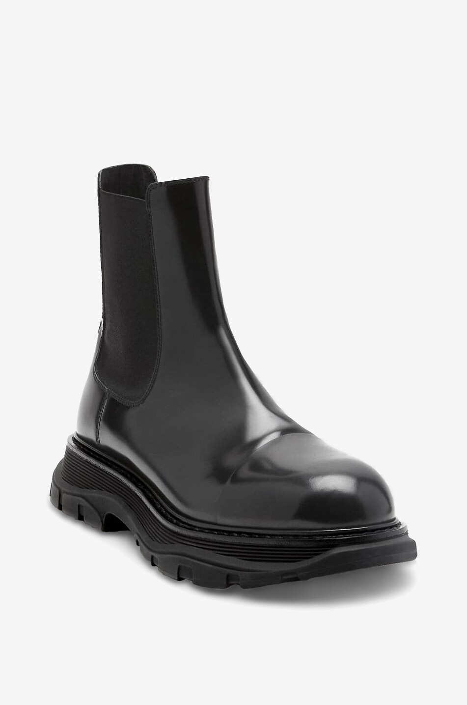 ALEXANDER McQUEEN Bottines chelsea en cuir verni Tread Homme NOIR 1