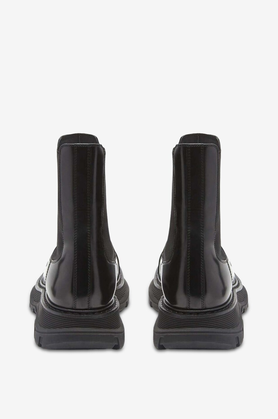 ALEXANDER McQUEEN Bottines chelsea en cuir verni Tread Homme NOIR 3