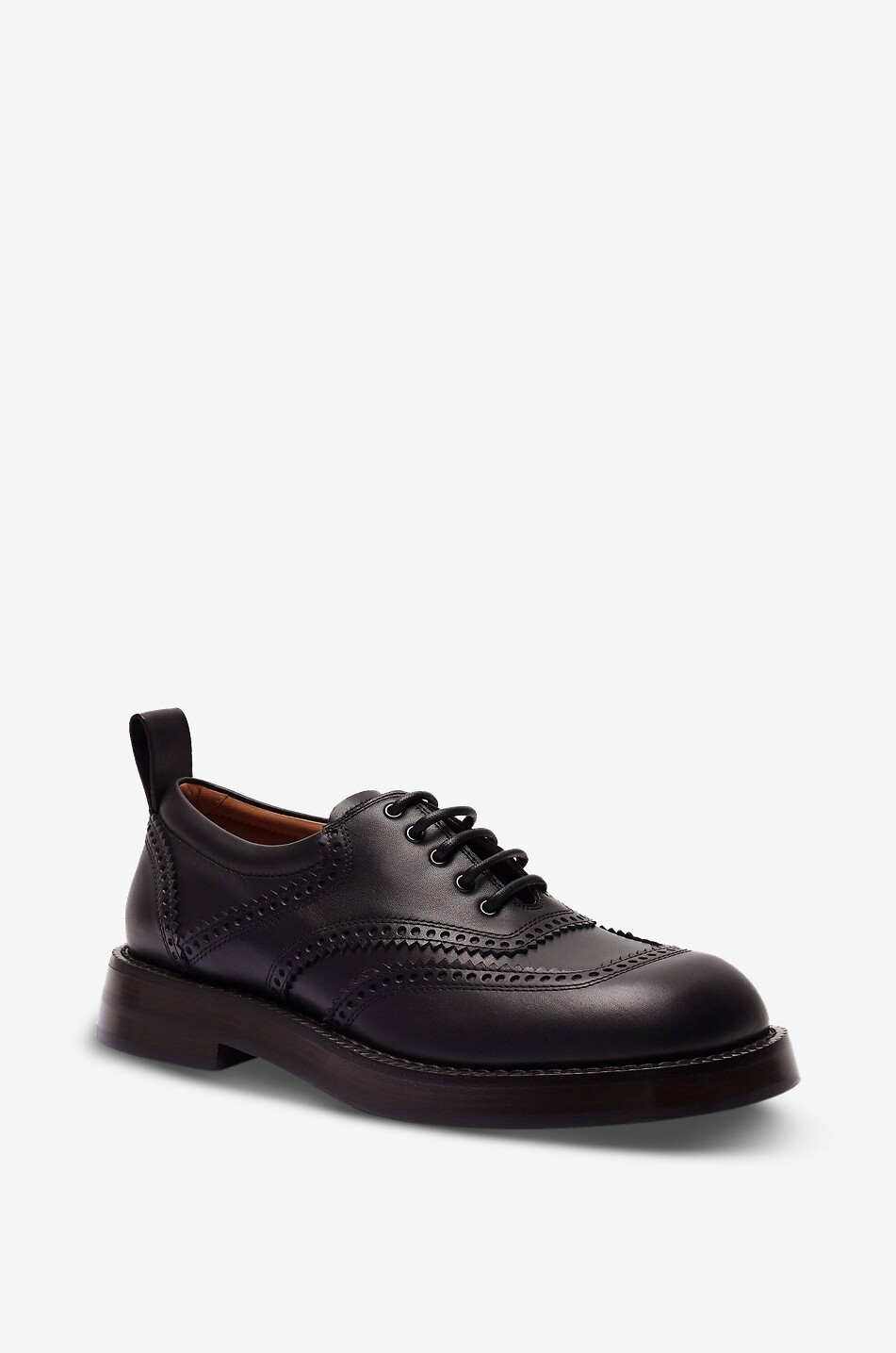 Chaussures à lacets perforées en cuir de veau