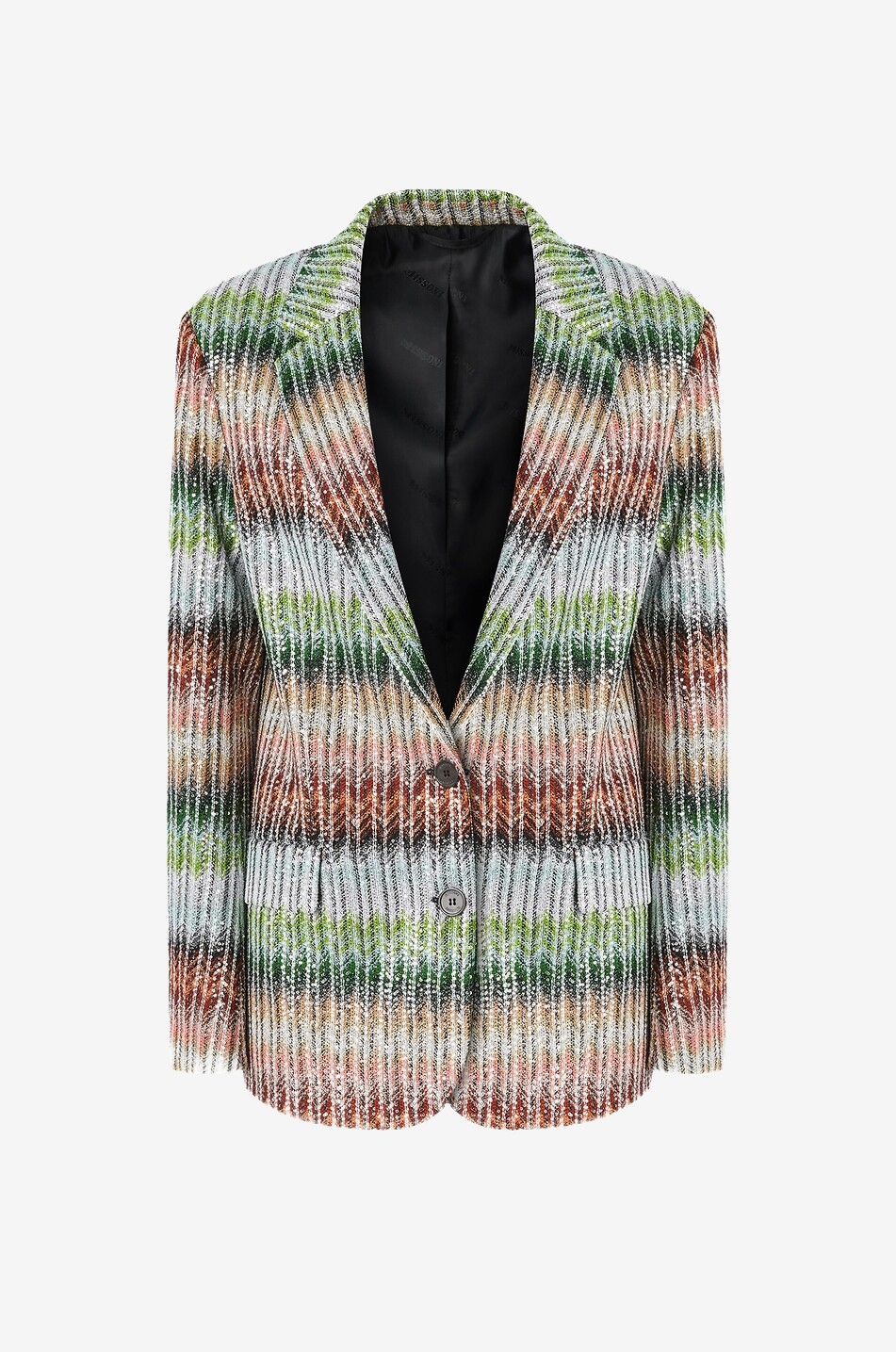 Langärmeliger Oversize-Blazer aus gestreiftem Lurex