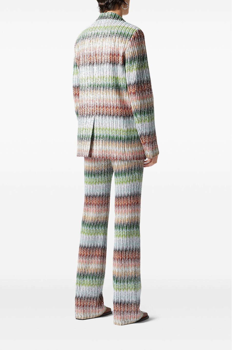 MISSONI Langärmeliger Oversize-Blazer aus gestreiftem Lurex Damen BUNT 3