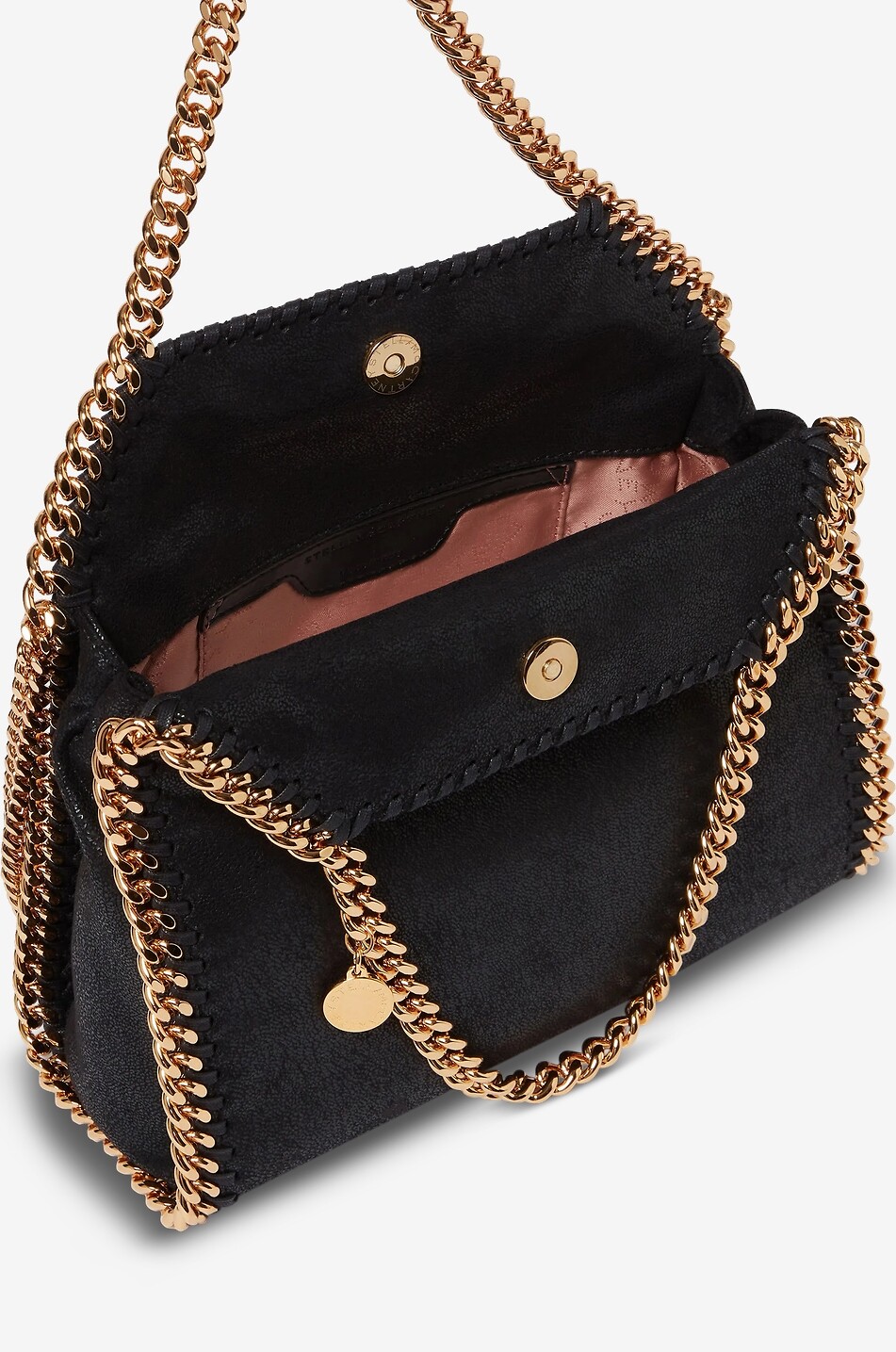 STELLA McCARTNEY Falabella Shaggy Deer Mini faux suede tote bag Women BLACK 4