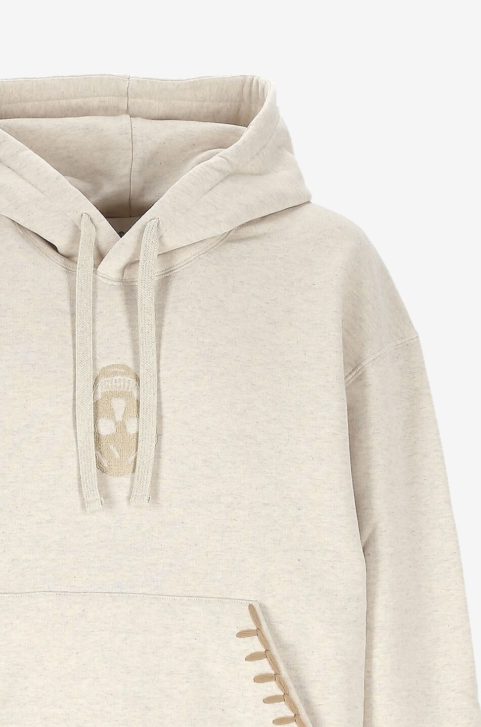 ALEXANDER McQUEEN Sweat-shirt à capuche ample en coton molleton Homme BLANC CASSE 3