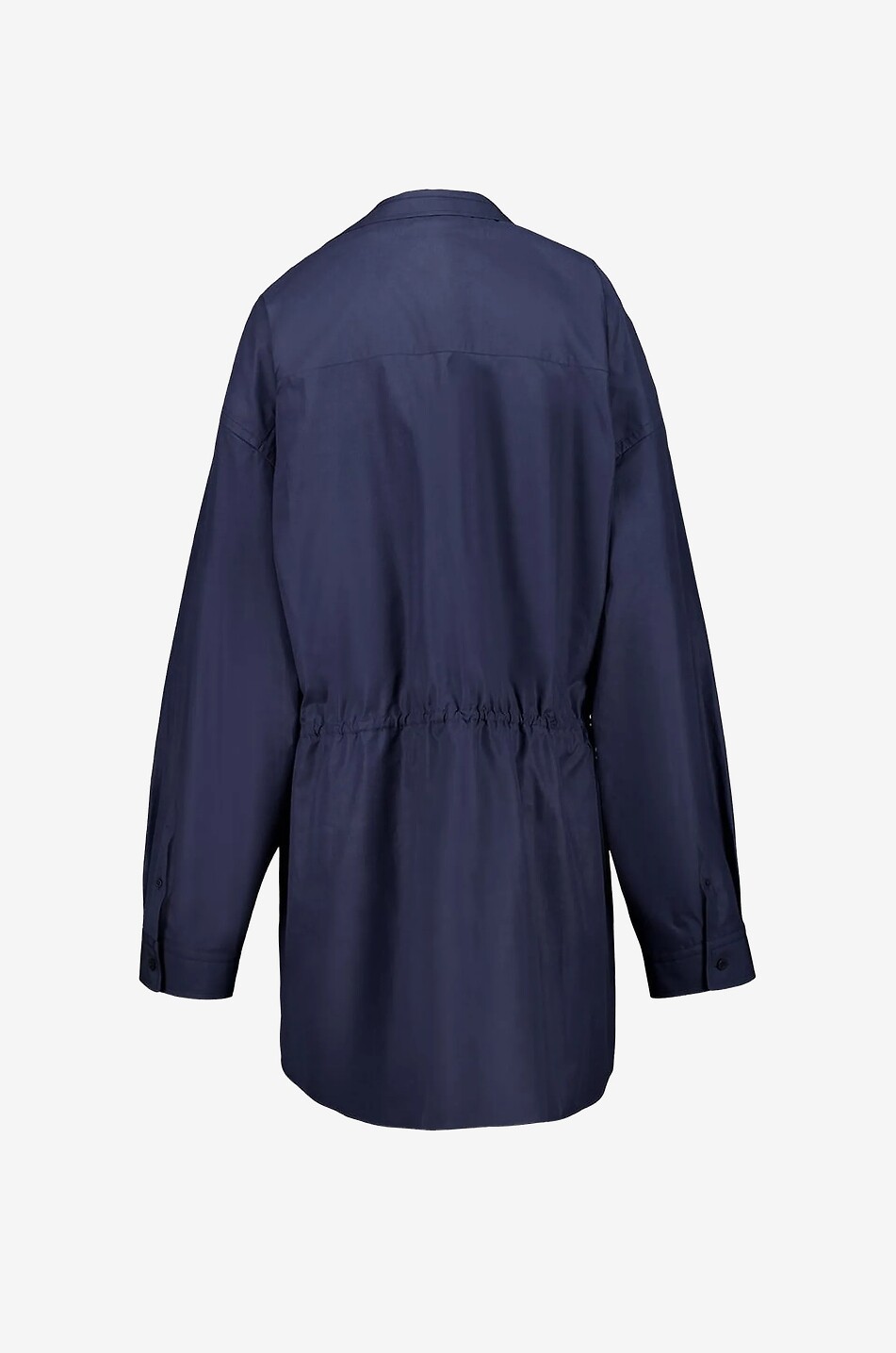 BALENCIAGA Short elasticated waist cotton shirt dress Women DARK BLUE 2