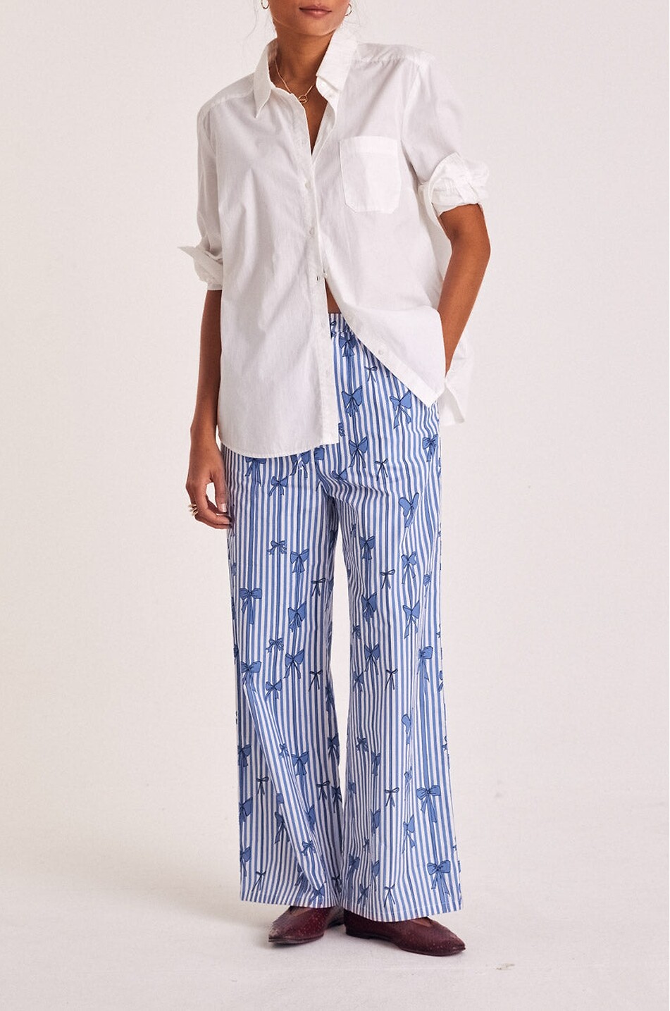 BALZAC PARIS Gerade Hose mit Print aus Baumwollpopeline Lisea Damen HELLBLAU 2