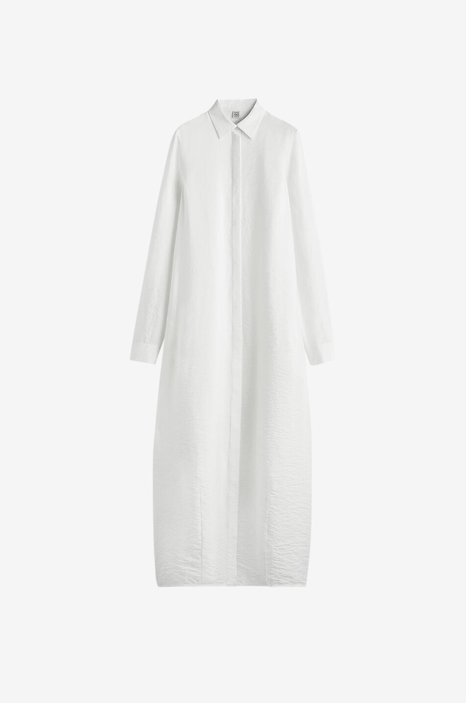 TOTEME Parachute long-sleeved shirt dress in blended silk Women WHITE 1