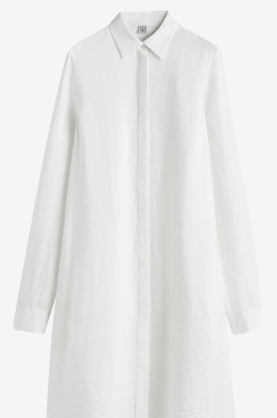 TOTEME Parachute long-sleeved shirt dress in blended silk Women WHITE 2