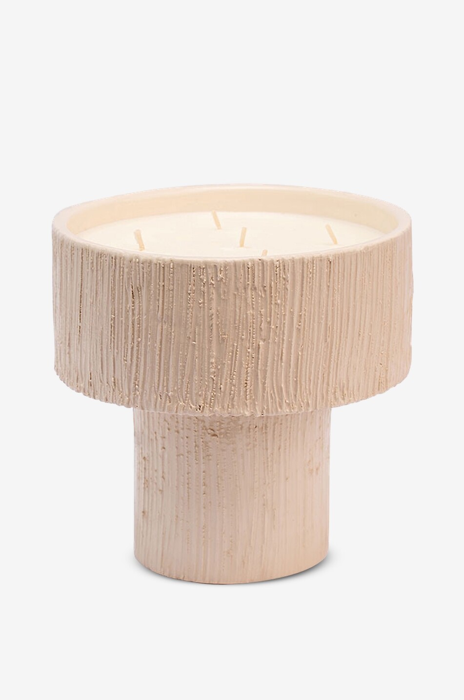 Bougie parfumée Coupe Striée Blanche - L