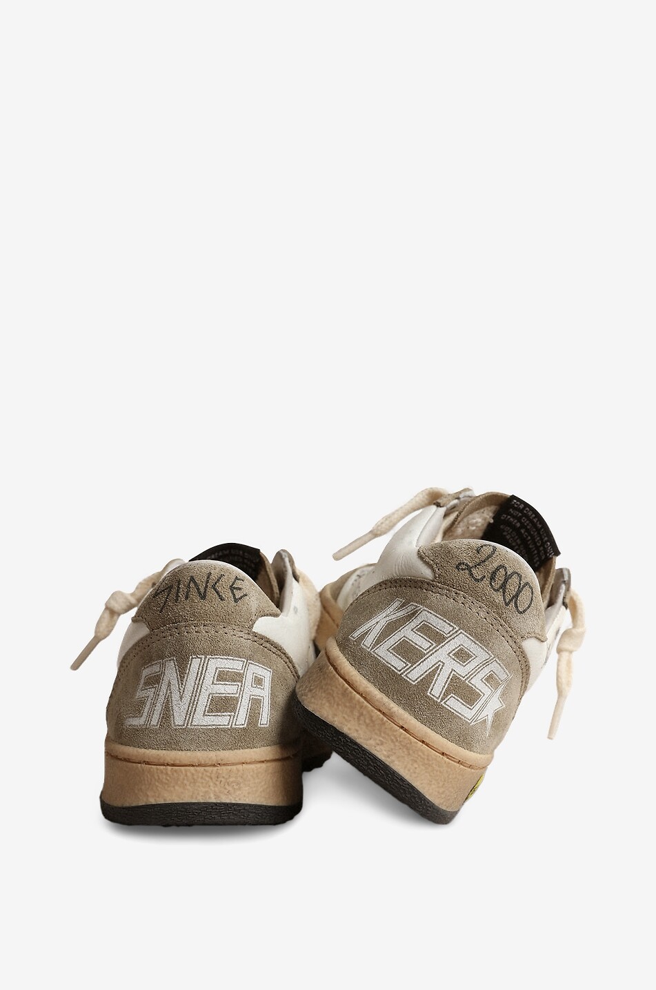 GOLDEN GOOSE Ballstar leather and suede low-top boys' trainers Boy DARK GREY 4