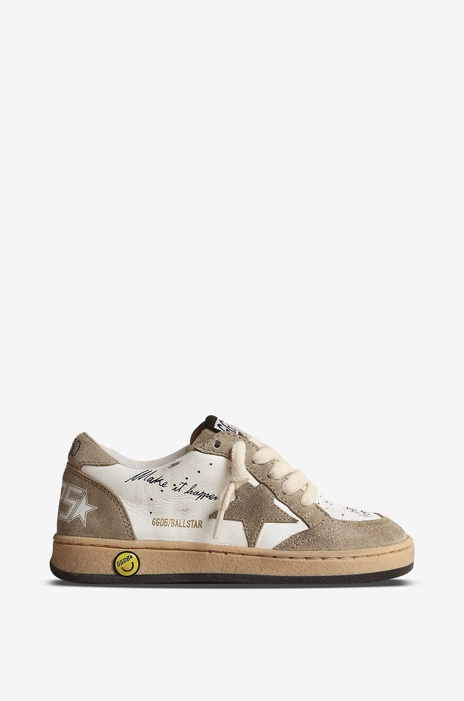 GOLDEN GOOSE Ballstar leather and suede low-top boys' trainers Boy DARK GREY 1