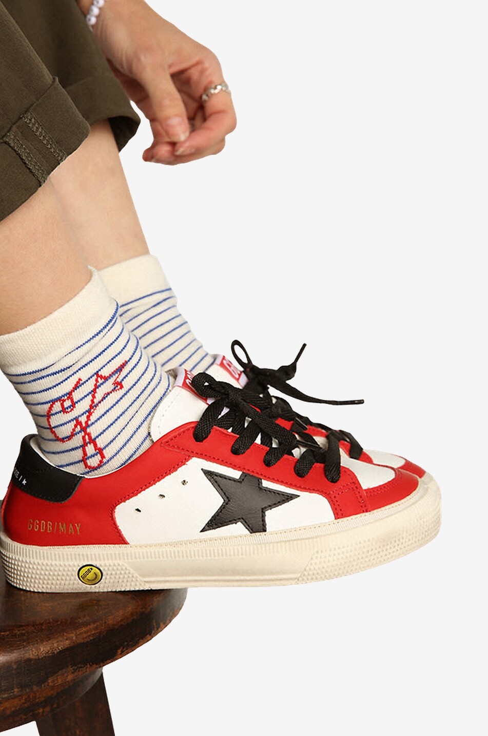 GOLDEN GOOSE May nappa leather star low-top boys' sneakers Boy RED 3
