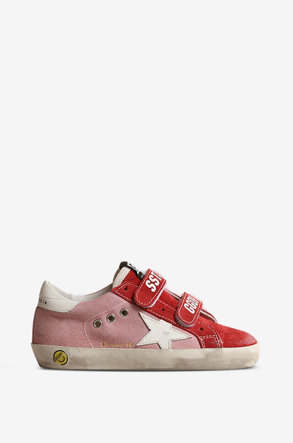 GOLDEN GOOSE Old School suede low-top trainers with distressed finish Girl PINK 1
