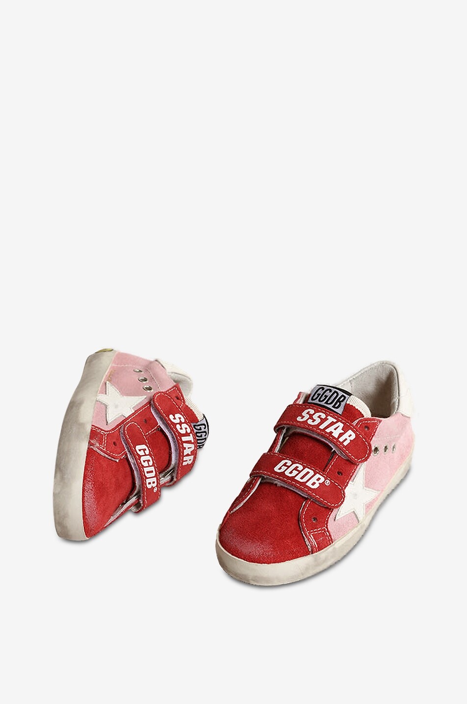 GOLDEN GOOSE Old School suede low-top trainers with distressed finish Girl PINK 2