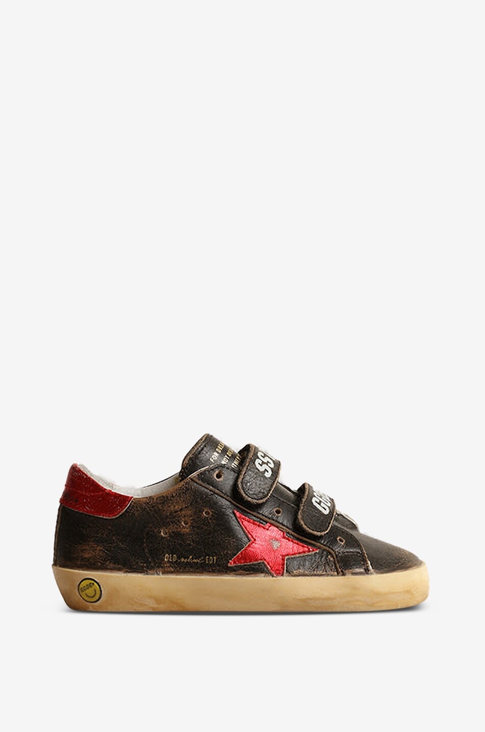 GOLDEN GOOSE Old School distressed leather low-top girl's trainers Girl BROWN 1