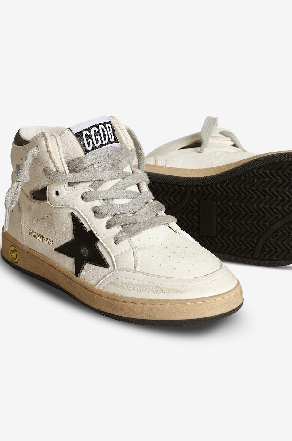 GOLDEN GOOSE Sky Star nappa leather high-top boys trainers Boy WHITE 3