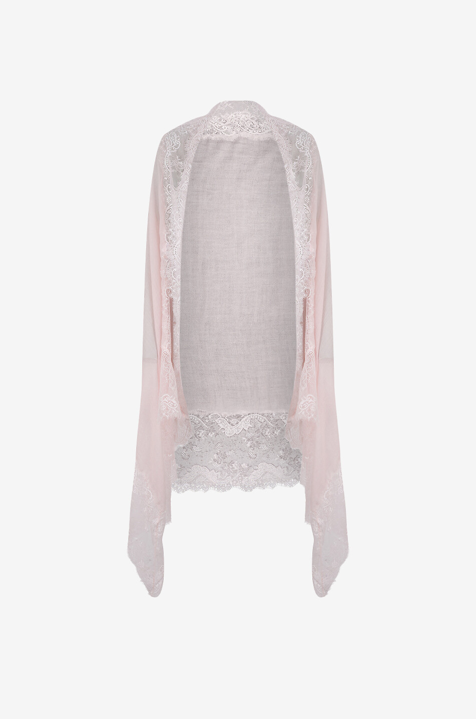 Lace-trimmed cashmere stole